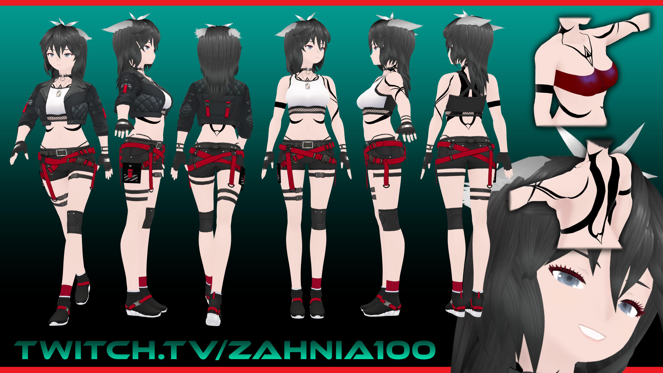 Zahnia100 Character reference sheet